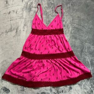 Pink and Red Sleeveless Dress